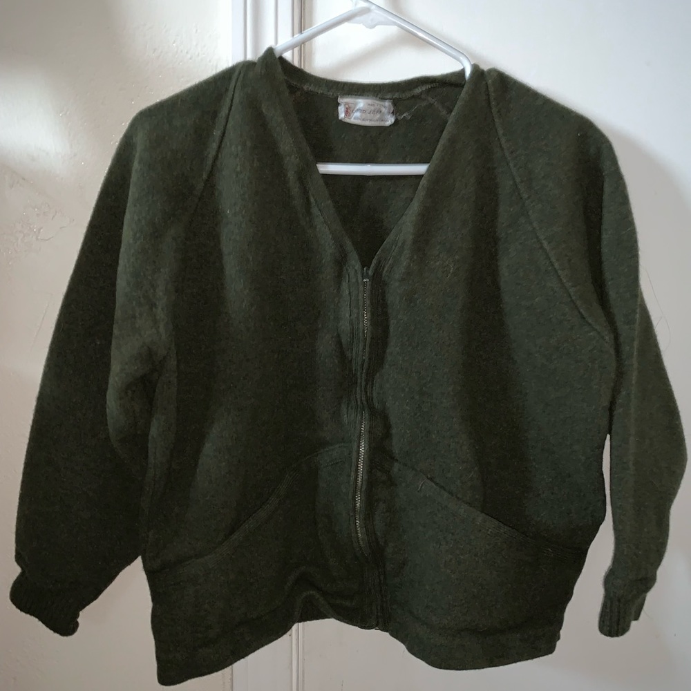 Green Cropped Cardigan